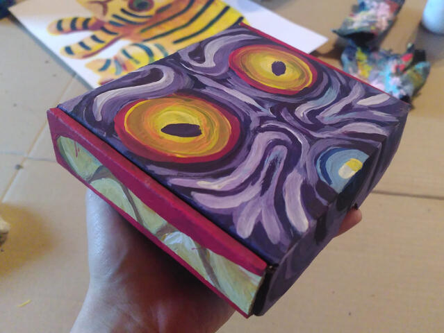 handpainted wolf gift box